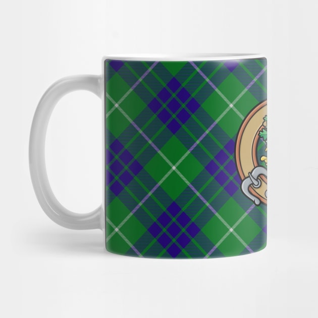 Clan Hamilton Crest over Green Hunting Tartan by sifis